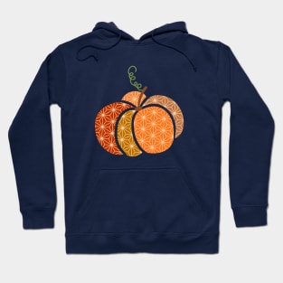 Pumpkin Japanese pattern plaid Autumn Halloween Thanksgiving Hoodie